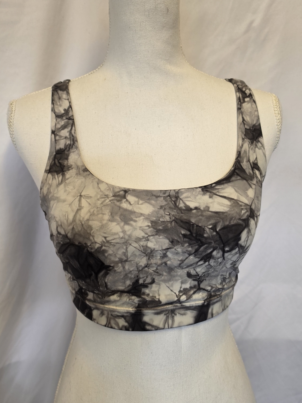 lululemon athletica Black and White Tie-Dye Sports Bra